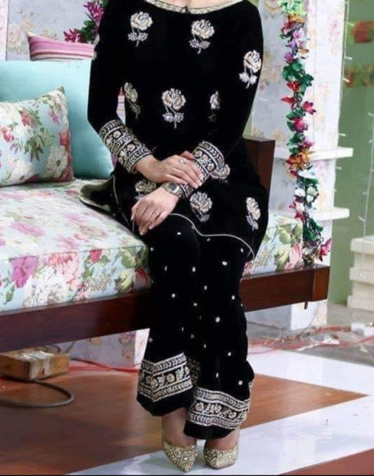 Grace W687- Embroidered 2pc Linen dress.