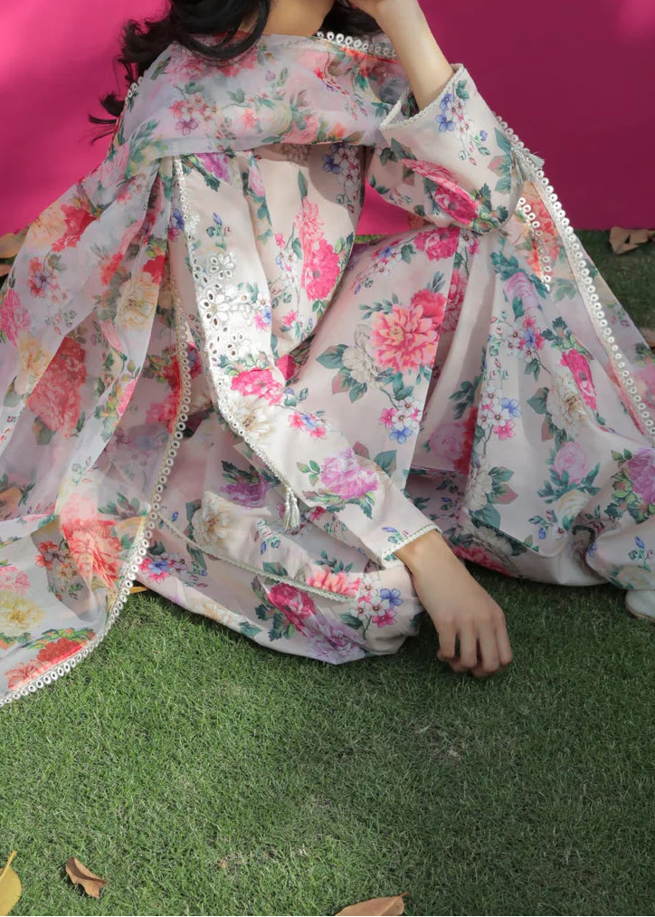 Grace W803 - Digital Printed 3pc Karandi Dress With Digital Printed Karandi Shawl.