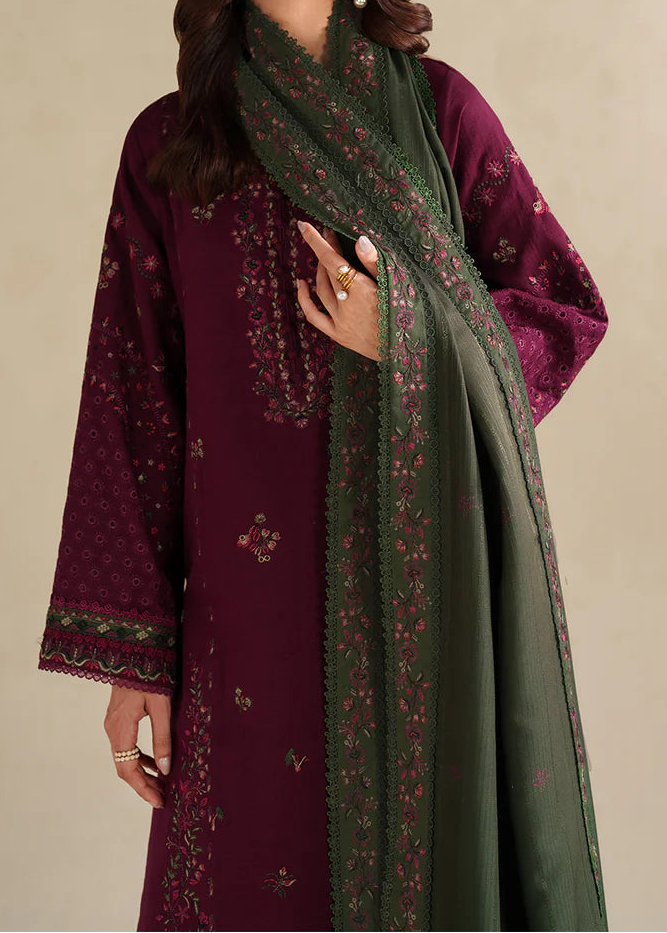 Grace S1342-Embroidered 3pc Lawn Dress With Printed Lawn Dupatta.