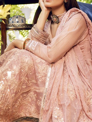 Gulabi Rang – Embroidered Silk Net Unstitched 3Pc Suit
