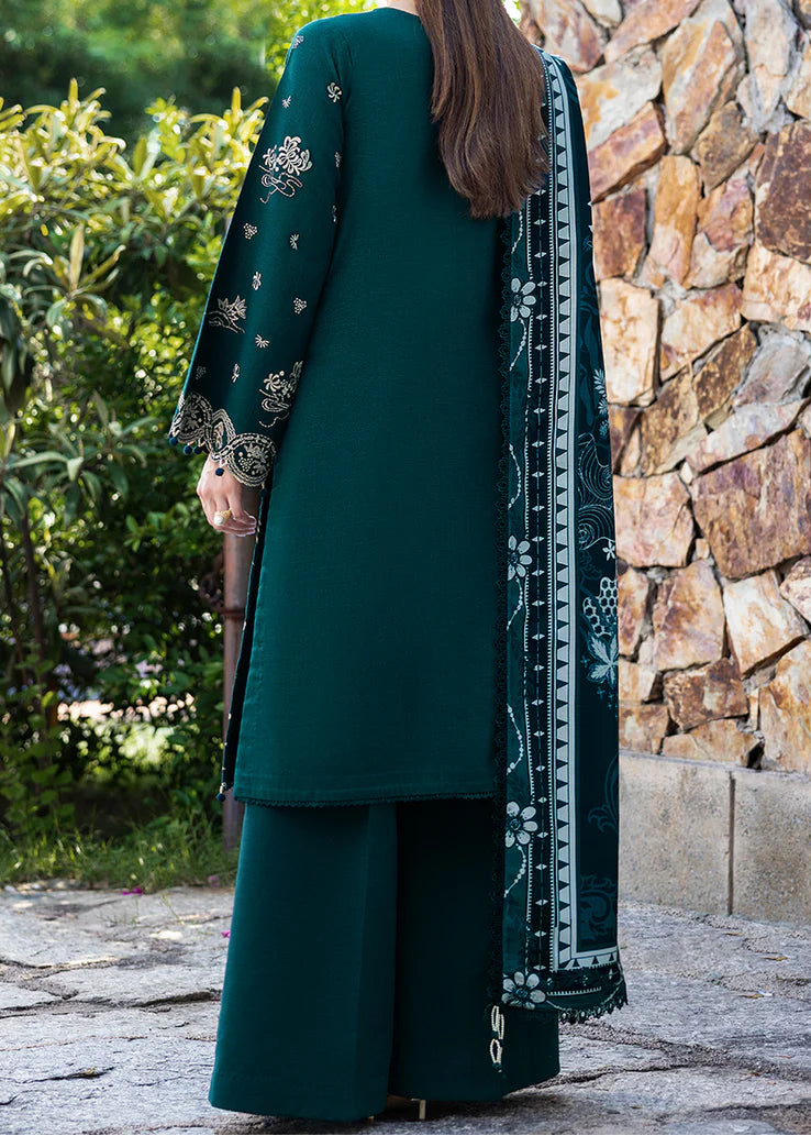 Grace W981-Embroidered 3pc Marina Dress With Printed Shawl.