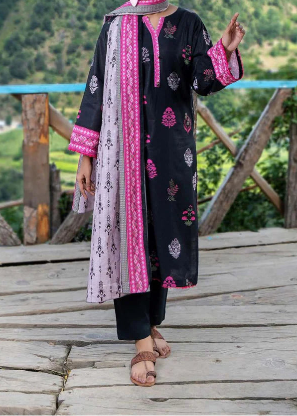 Grace W871 - Digital Printed 3pc Karandi Dress With Digital Printed Karandi Shawl.