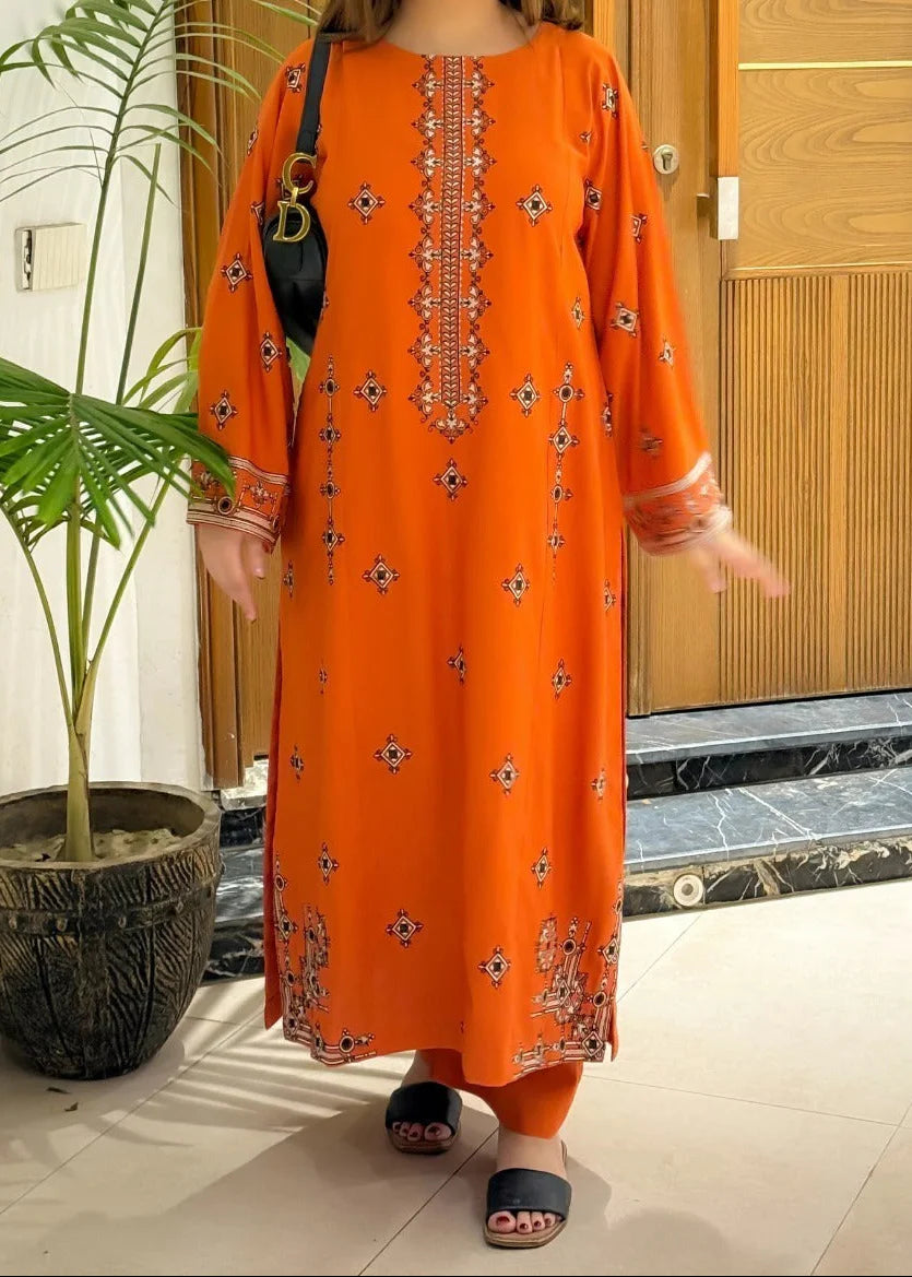 Grace Z-(W897) - Stitched Embroidered 2pc Marina Dress.