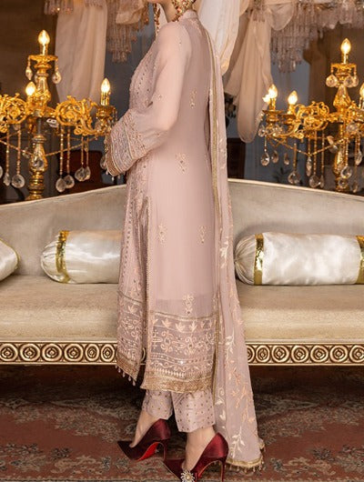 Tea Rose – Embroidered Chiffon Unstitched 3Pc Suit