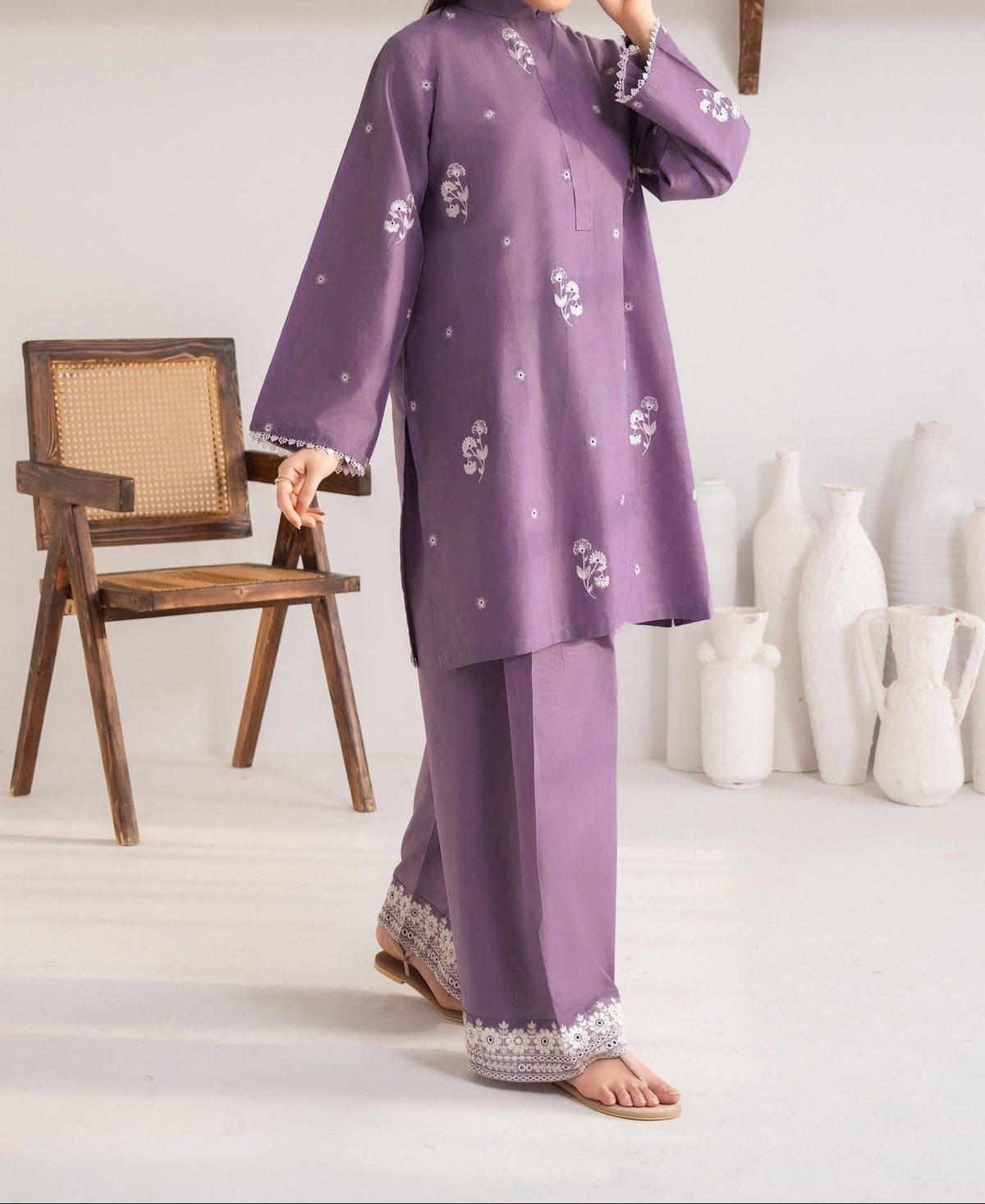 Grace Z-(W760 ) - Stitched Embroidered 2pc marina dress