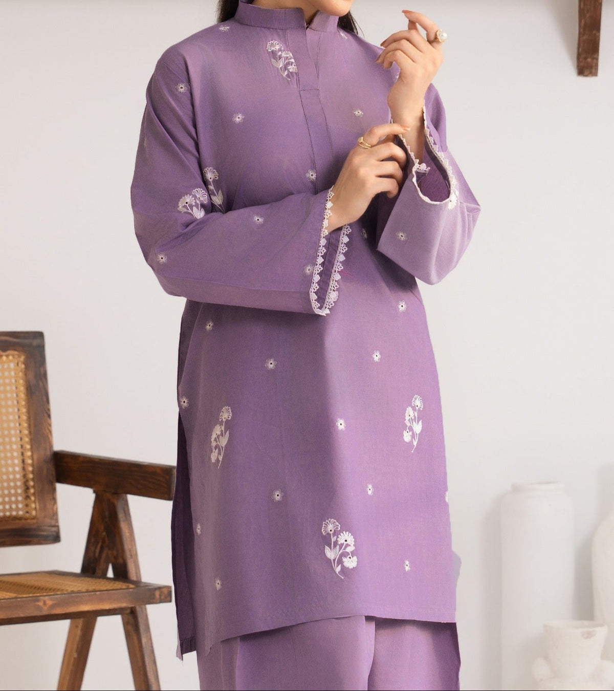 Grace Z-(W760 ) - Stitched Embroidered 2pc marina dress