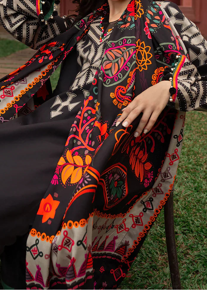 Grace W916 - Digital Printed 3pc Karandi Dress With Digital Printed Karandi Shawl.