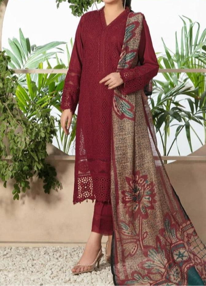 Grace S812-Embroidered 3PC Chikankari Lawn with Printed munar Dupatta.