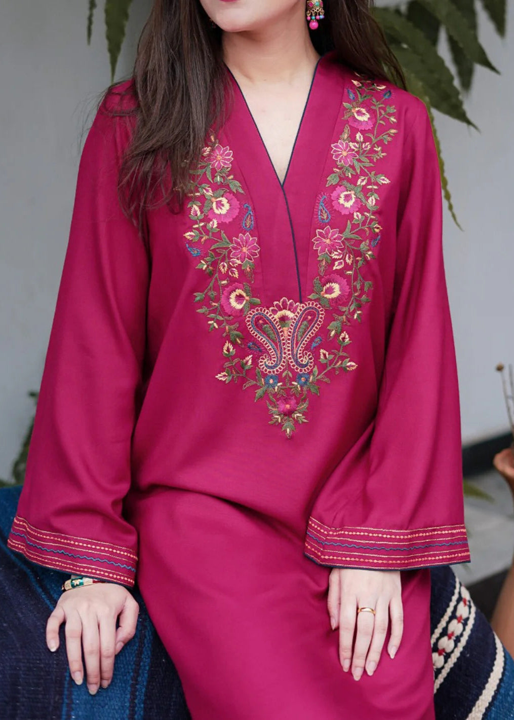 Grace Z-(W173)- Stitched Embroidered 2Pc Marina Dress.