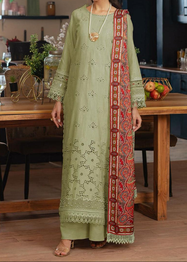 Grace S905-Embroidered 3PC CHIKANKARI Lawn Dress With Printed Munar Dupatta.