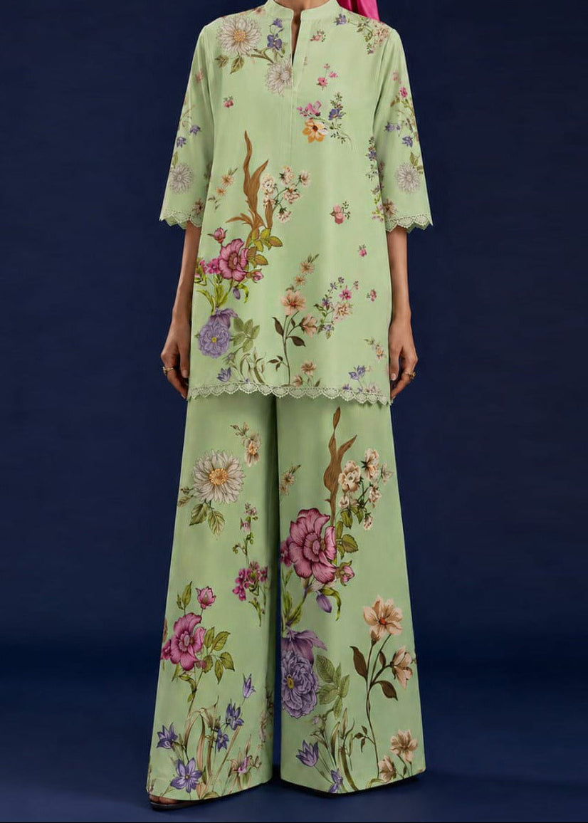 Grace W1063 - Digital Printed 2pc Silk Dress.