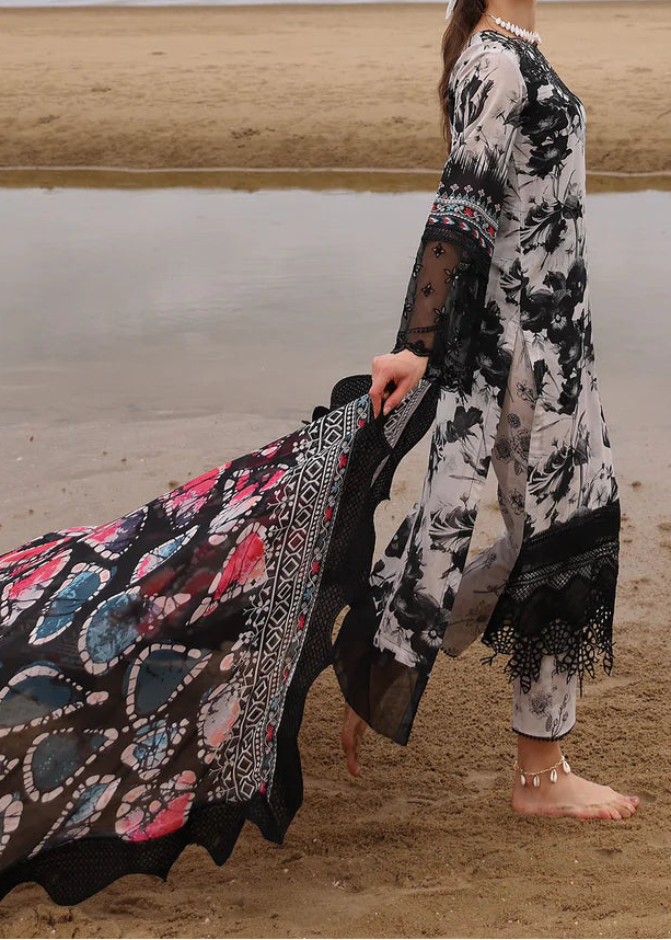 Grace S1289 - Printed & Embroidered 3pc Lawn Dress With Digital Printed Chiffon Dupatta.