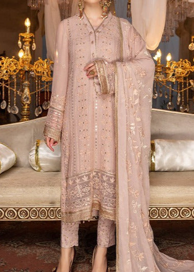 Tea Rose – Embroidered Chiffon Unstitched 3Pc Suit