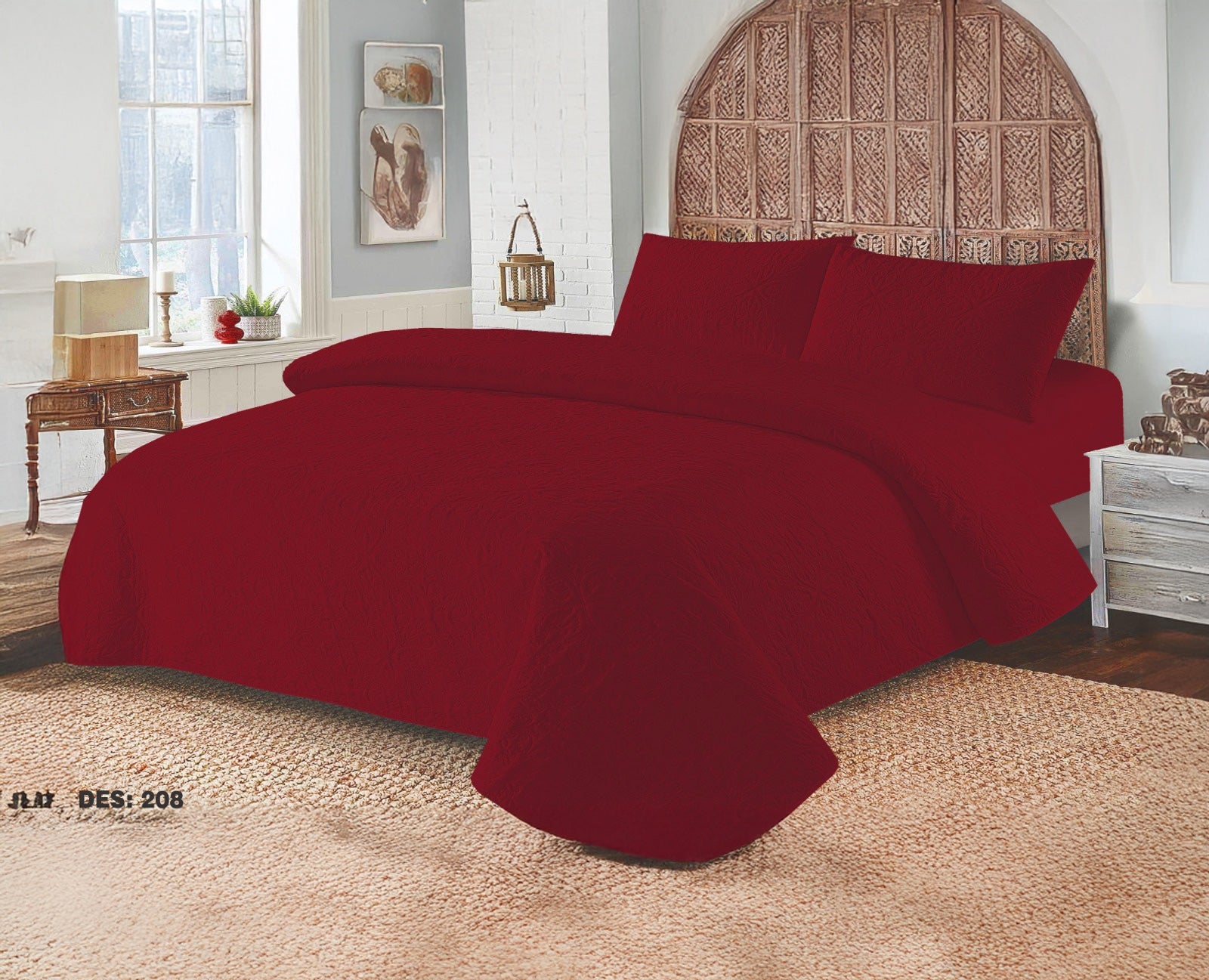 Grace D1007- 3PC Bedspread Set.