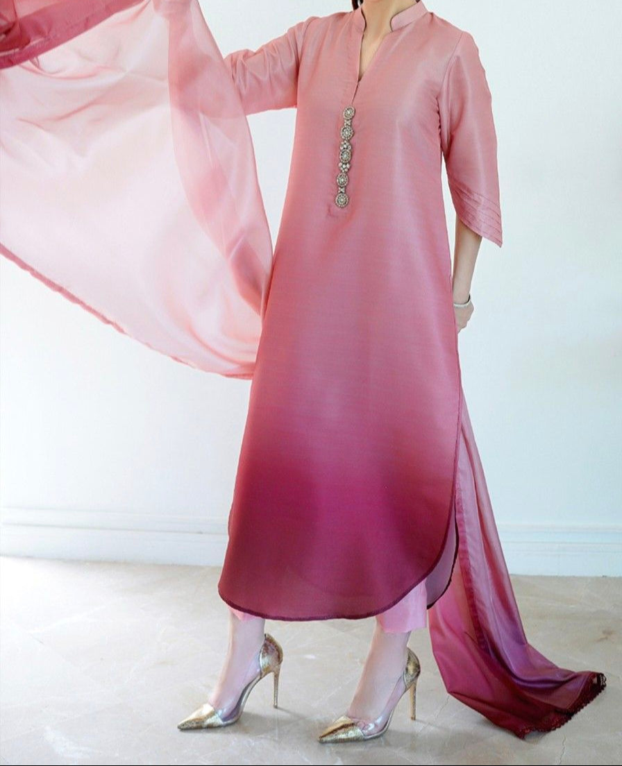 Grace W696- Digital Printed 3pc Silk dress With Digital Printed Silk  Dupatta.