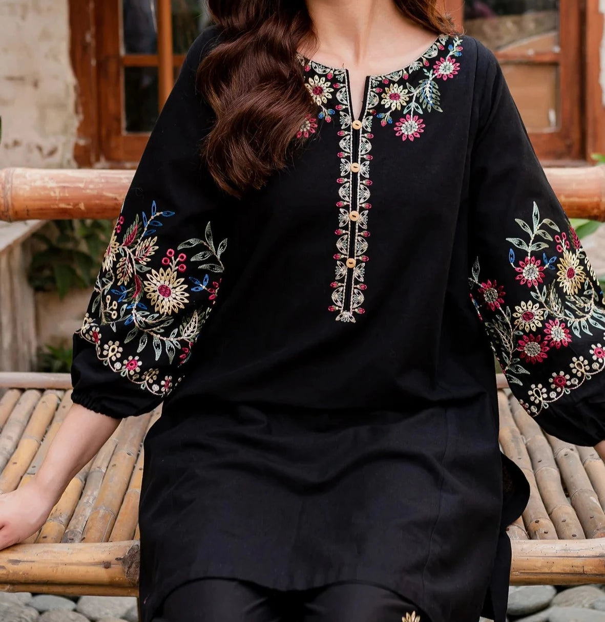 Grace W370-Embroidered 2pc khaddar dress