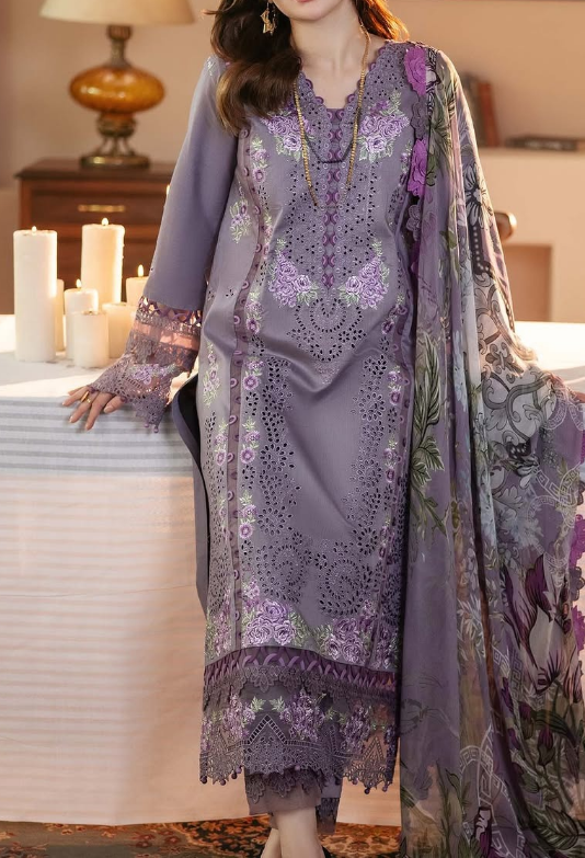 Grace S1266-Embroidered 3pc CHIKANKARI Lawn Dress With Printed Munar Dupatta.