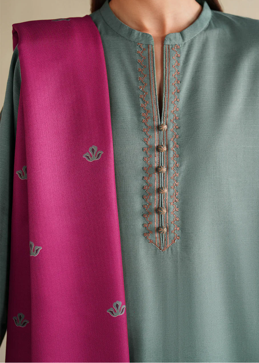 Grace S1325-Embroidered 3pc Lawn Dress With Printed Lawn Dupatta.