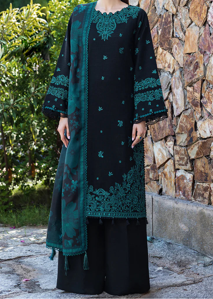 Grace W994-Embroidered 3pc Marina Dress With Printed Shawl.