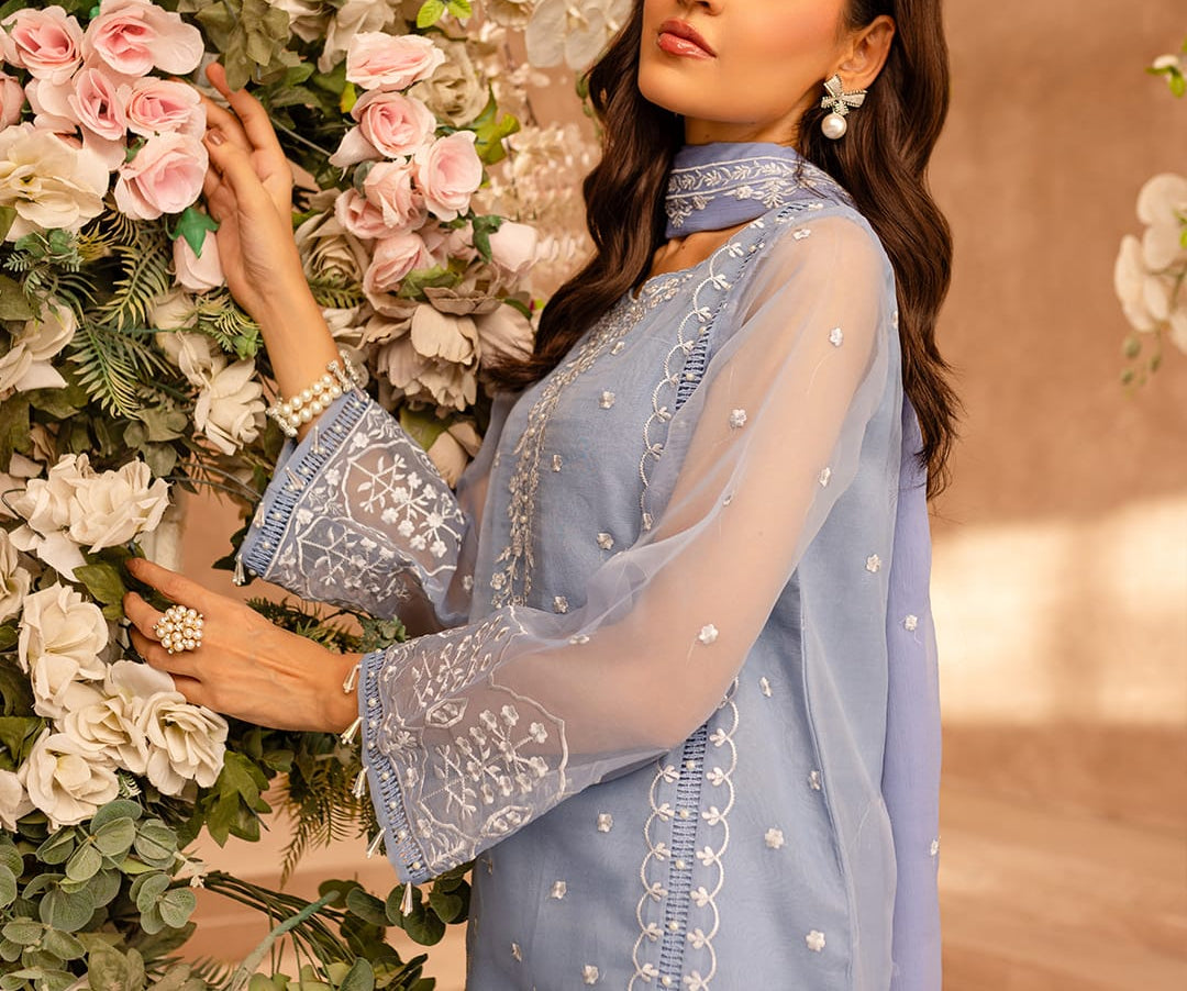 FAIRY GLOW– Embroidered Chiffon Unstitched 3Pc Suit.