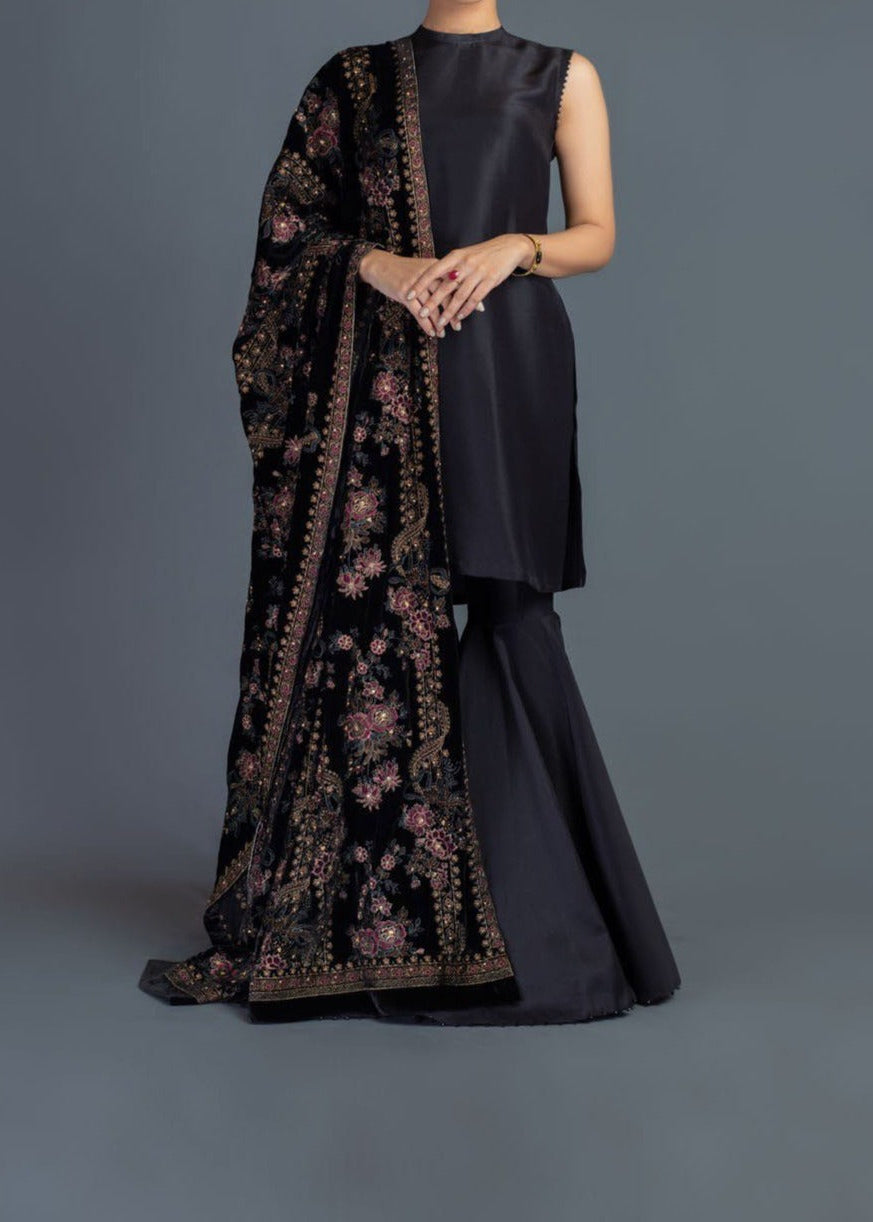 Sarinnah Premium D81-Luxury Formal Heavy Embroidered Karandi Shawl.