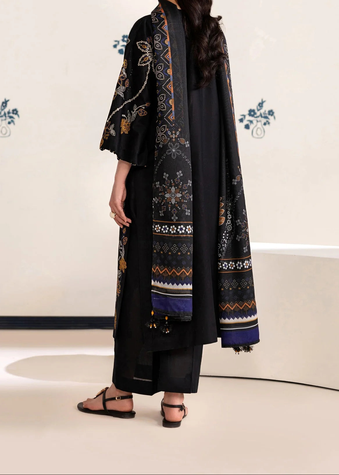 Grace Z-(S1494) - Stitched Embroidered 3pc Lawn Dress With Printed Lawn Dupatta.