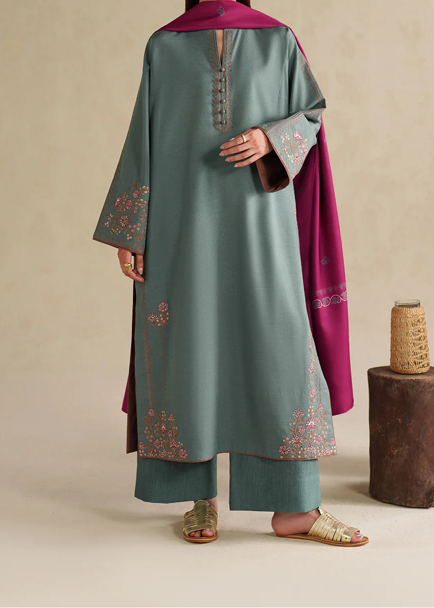 Grace S1325-Embroidered 3pc Lawn Dress With Printed Lawn Dupatta.