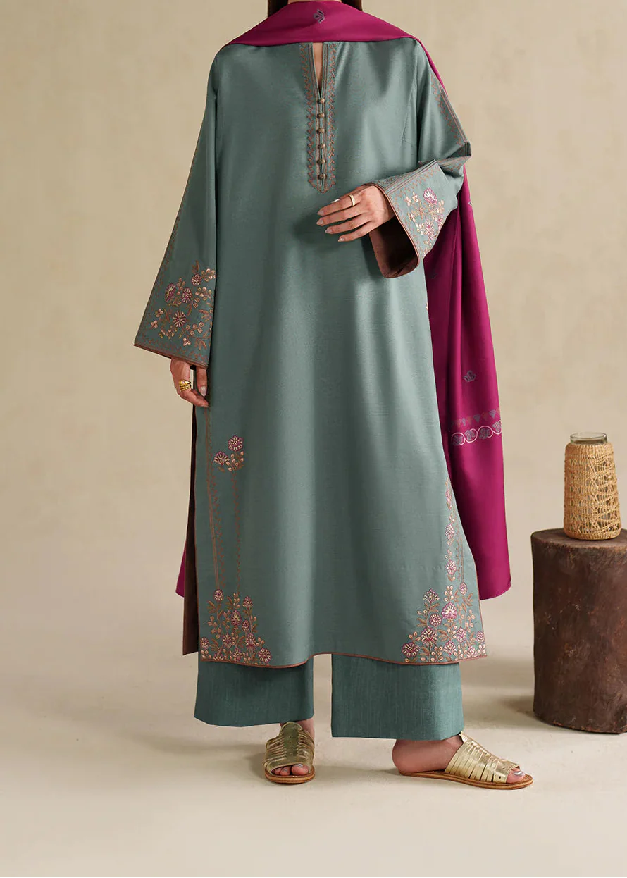 Grace S1325-Embroidered 3pc Lawn Dress With Printed voile Dupatta.