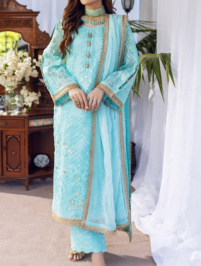 Ainaa – Embroidered Silk Net Unstitched 3Pc Suit