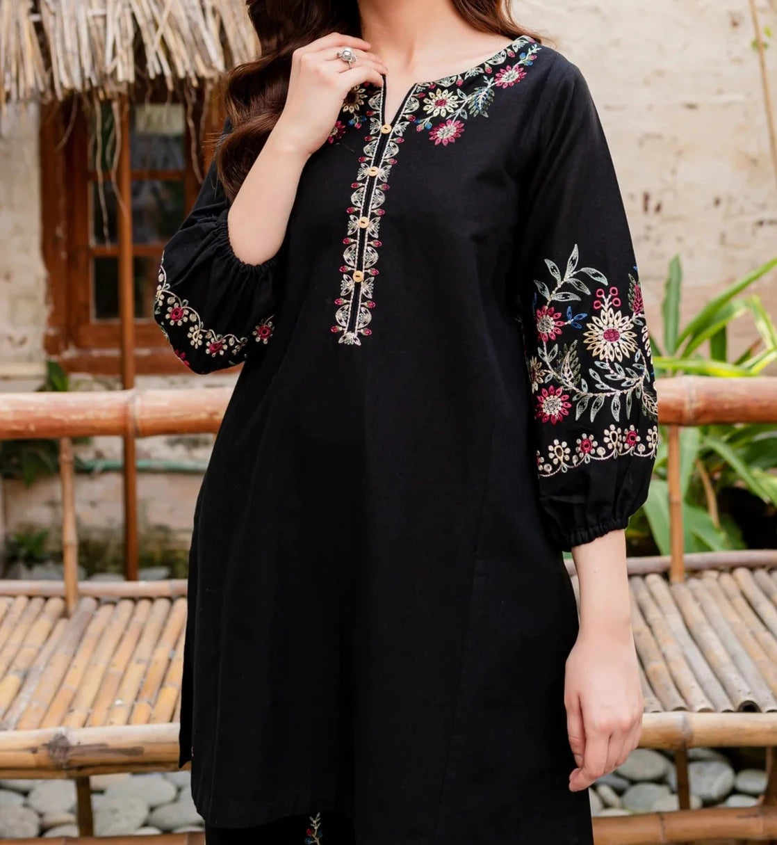 Grace W370-Embroidered 2pc khaddar dress