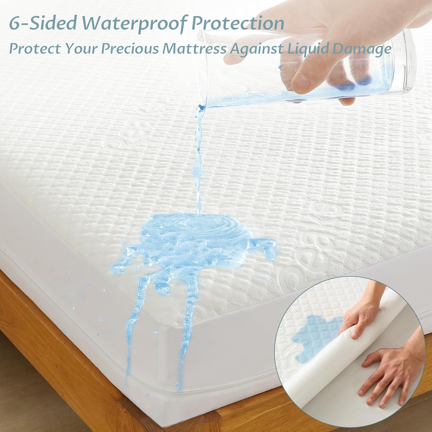 TERRY Cotton Waterproof Mattress Protector White (Premium)