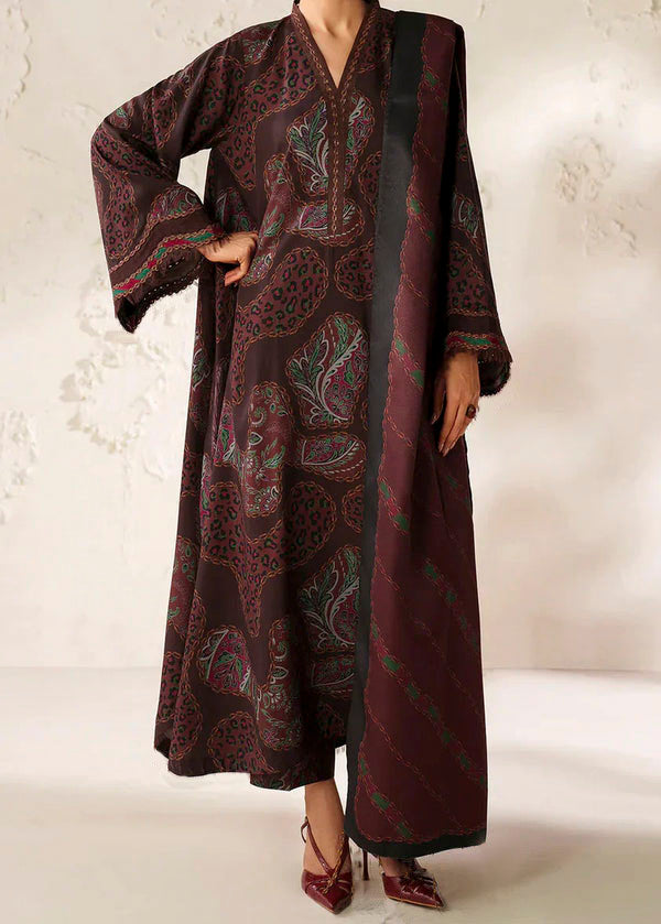 Grace W784 - Digital Printed 3pc Karandi Dress With Digital Printed Karandi Shawl.