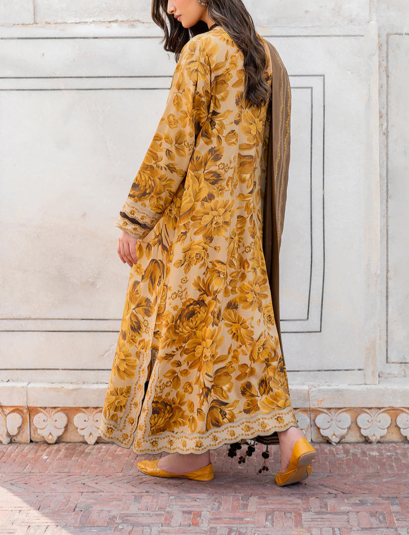 Grace W577-Printed 3pc karandi Dress With Printed karandi Shawl