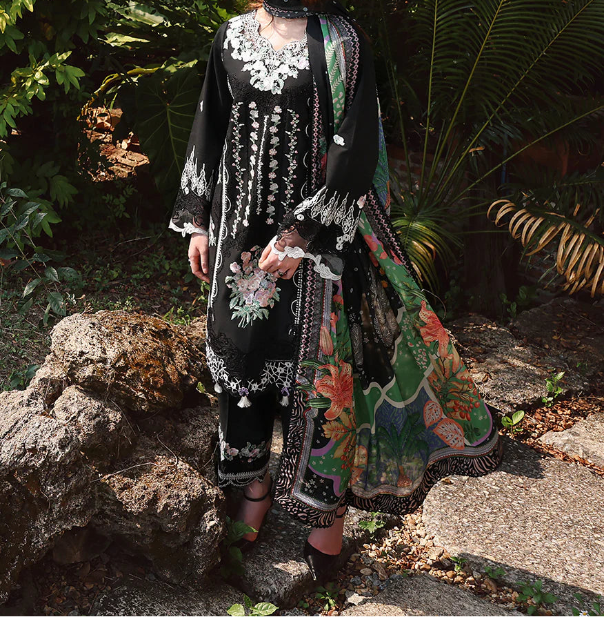 Grace S1481 - Embroidered 3pc Lawn Dress With Printed Lawn Dupatta.