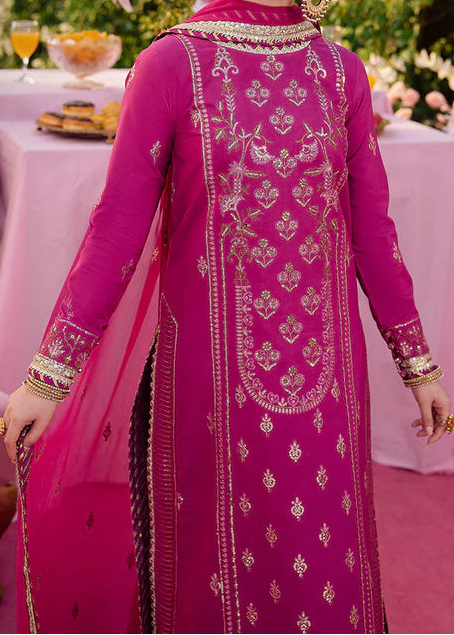 Grace W853-Embroidered Sequence 3pc Marina Dress With Embroidered Sequence Chiffon Dupatta.