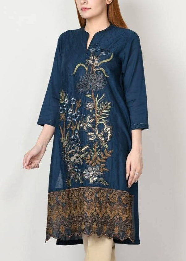 Grace W646-Embroidered 2pc Linen Dress.