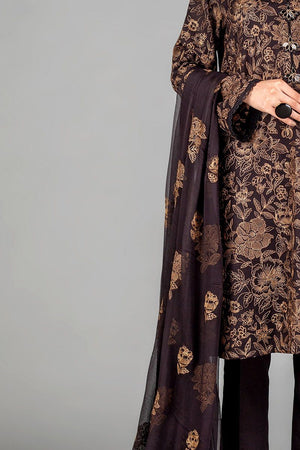 Grace S435-Embroided 3pc lawn dress with embroidered chiffon dupatta.