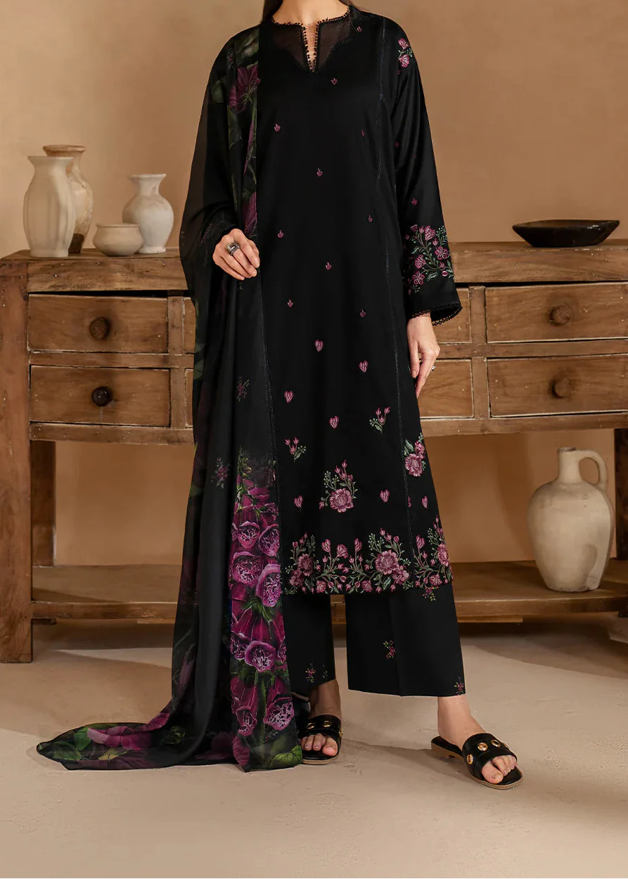 Grace Z-(S1456) - Stitched Embroidered 3pc Lawn Dress With Printed Lawn Dupatta.