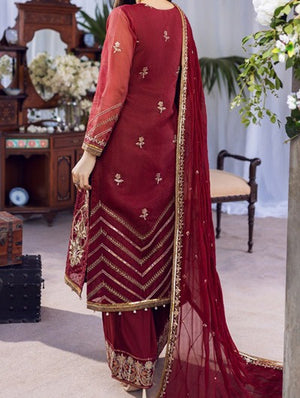 Laal Gulaab – Embroidered Silk Net Unstitched 3Pc Suit