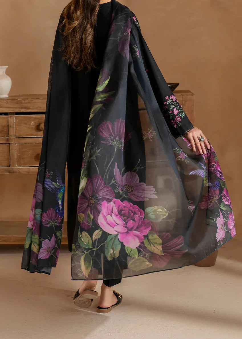 Grace Z-(S1456) - Stitched Embroidered 3pc Lawn Dress With Printed Lawn Dupatta.