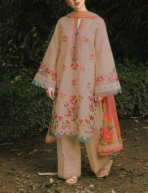 Grace S667-Embroidered 3PC Lawn with Printed Munar dupatta.