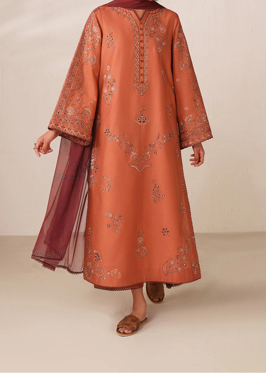 Grace S1377 - Embroidered 3pc Lawn Dress With Printed Chiffon Dupatta.