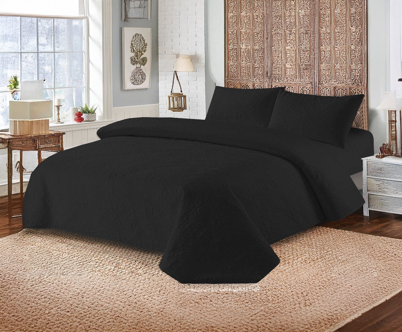 Grace D1009- 3PC Bedspread Set.