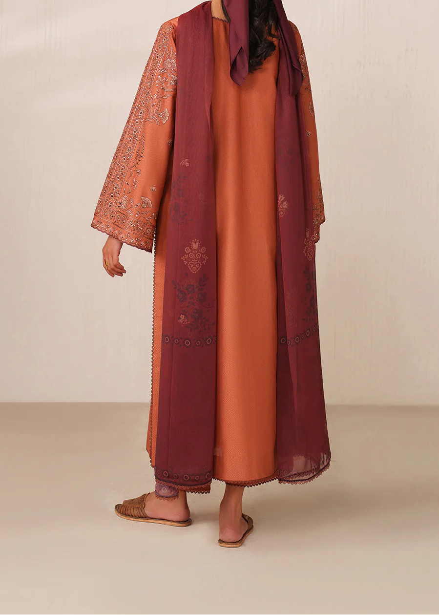 Grace S1377 - Embroidered 3pc Lawn Dress With Printed Chiffon Dupatta.