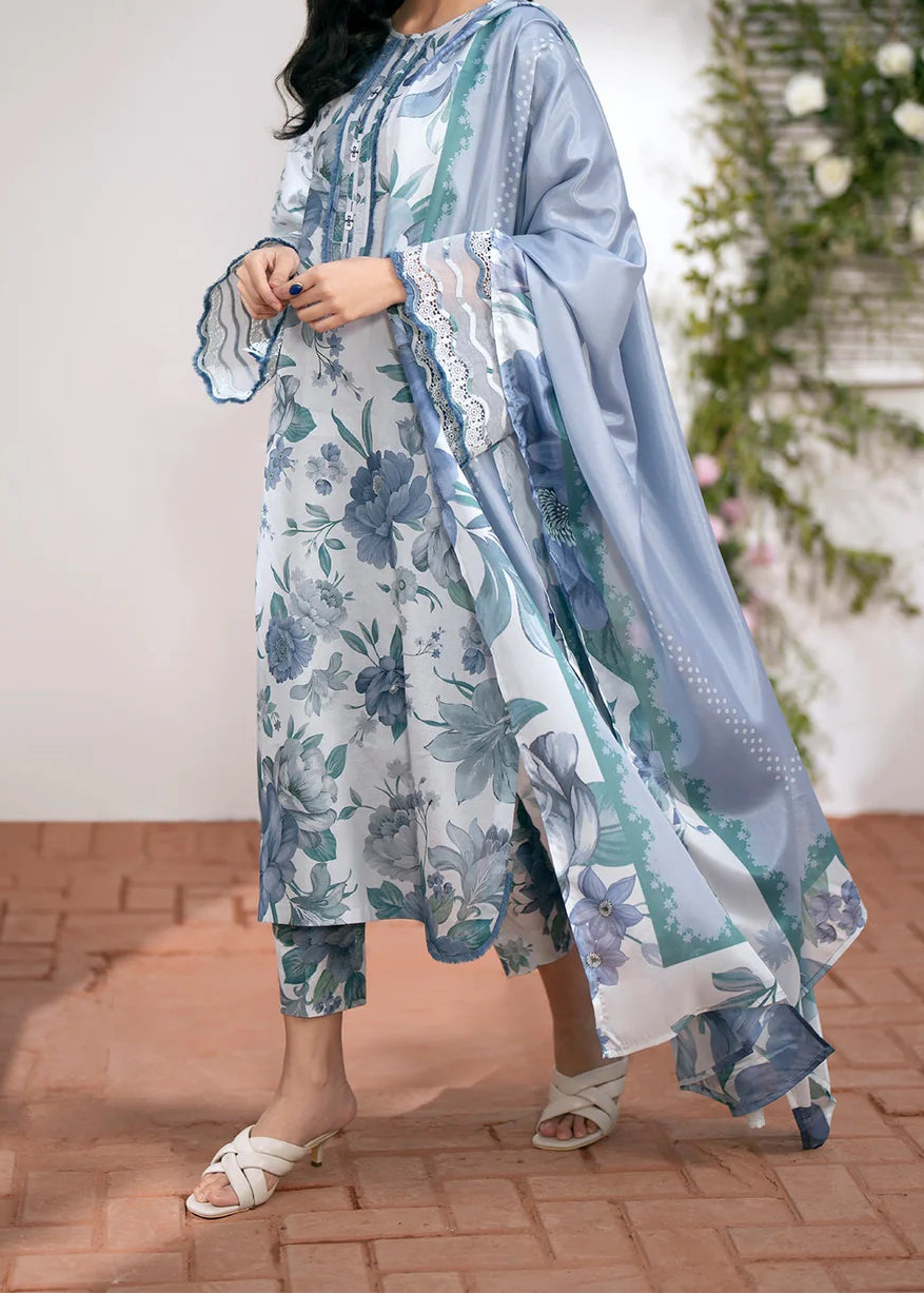 Grace W822 - Digital Printed 3pc Karandi Dress With Digital Printed Karandi Shawl.