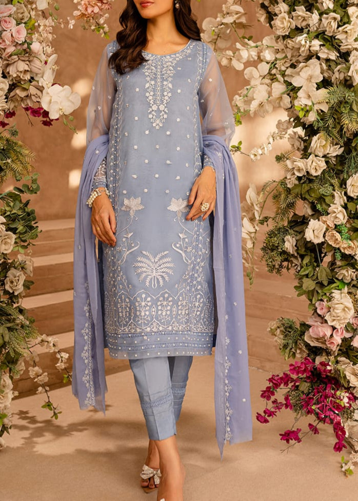 FAIRY GLOW– Embroidered Chiffon Unstitched 3Pc Suit.
