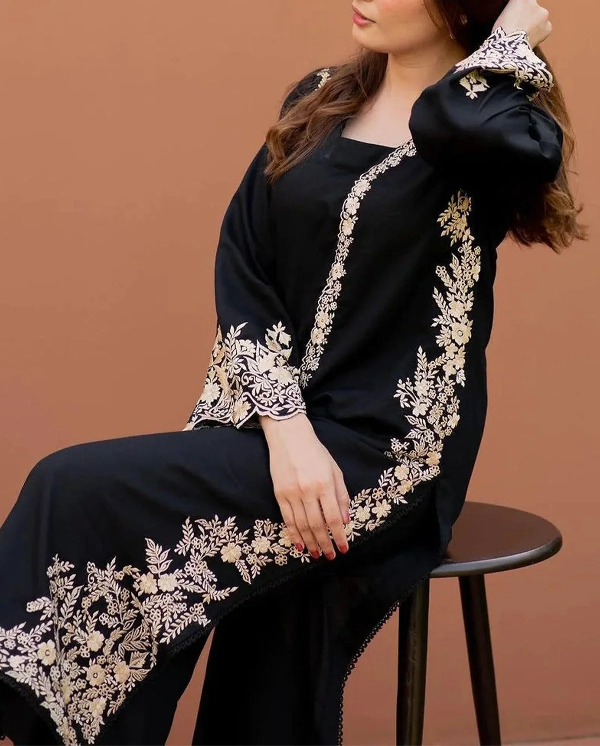 Grace Z-(S691)- Stitched Embroidered 2PC Lawn dress.