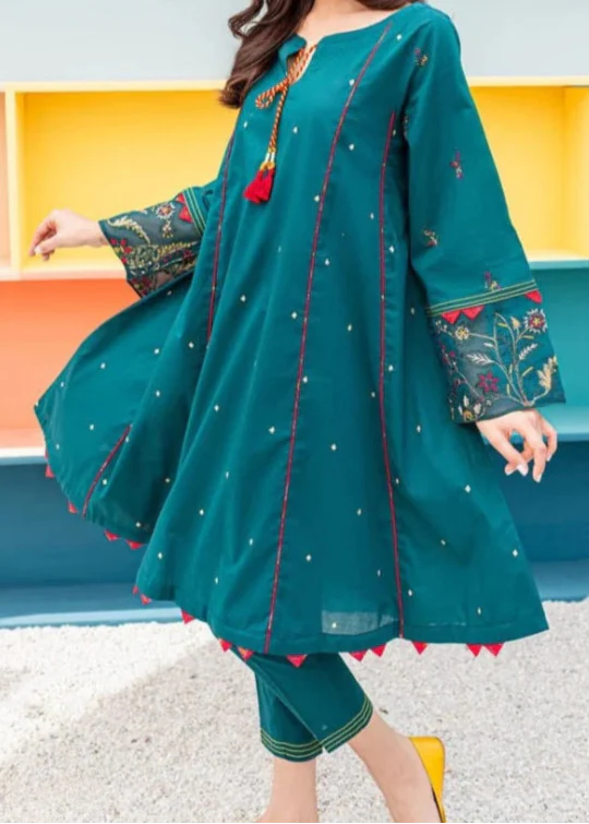 Grace Z-(W683) - Stitched Embroidered 2pc Khaddar dress