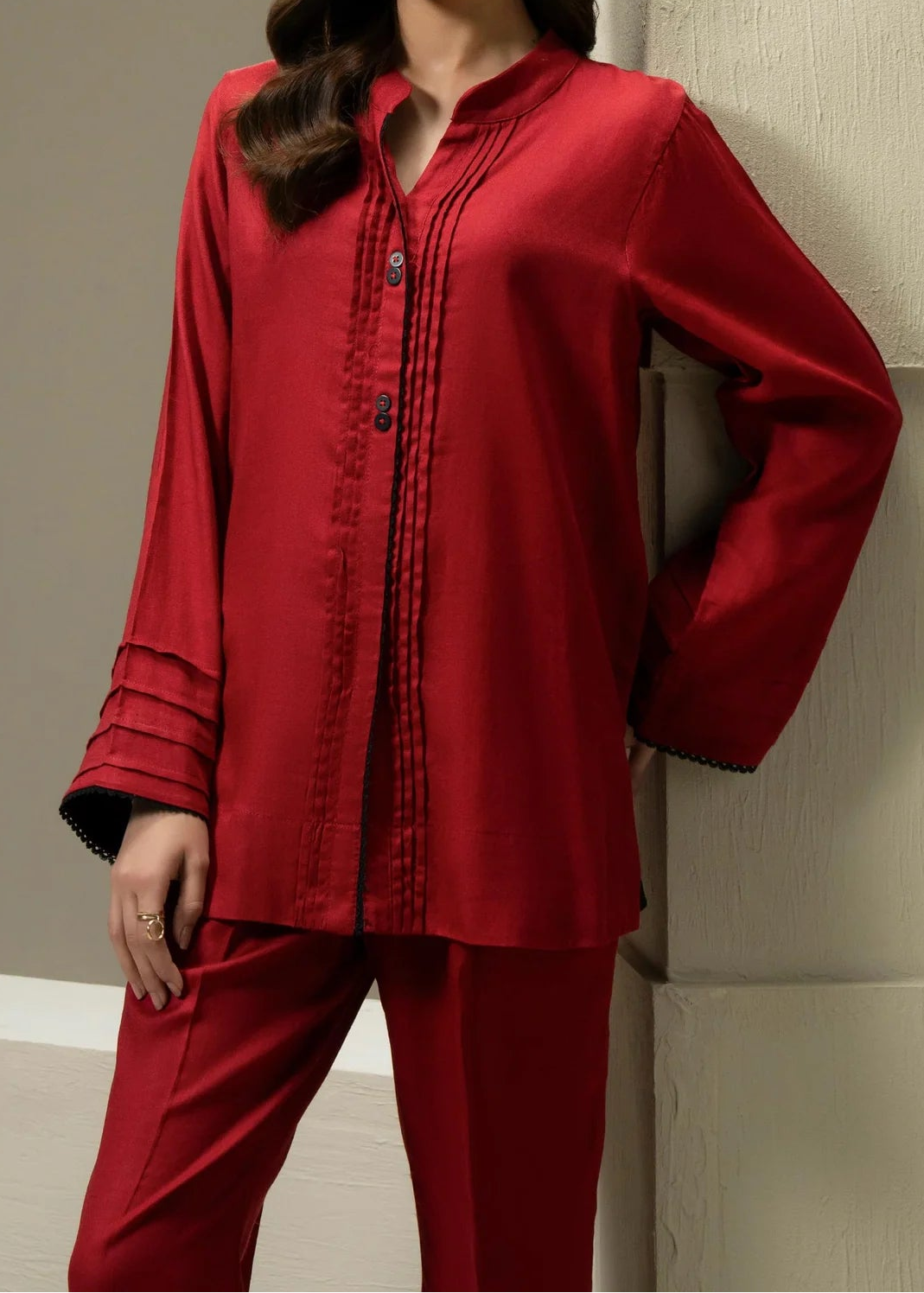 C-S 010- STITCHED 2PC DHANAK CO-ORD SET.