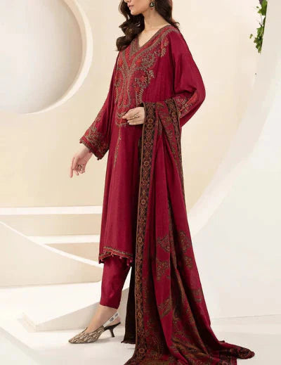 Grace Z75- Stitched Embroidered 3pc Lawn Dress with Printed Munar Dupatta.